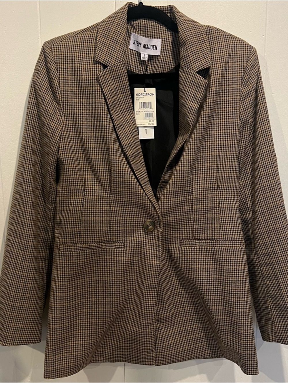 Nordstrom Brown Houndstooth Blazer